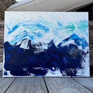 Original acrylic piece - titled Crashing Down